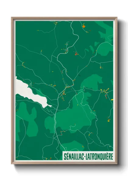 Une affiche de carte sur Sénaillac-Latronquière