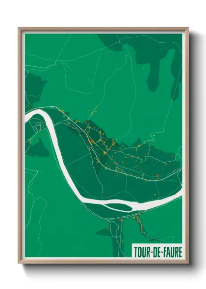 Une affiche de carte sur Tour-de-Faure