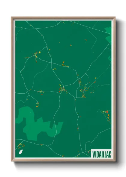Une affiche de carte sur Vidaillac
