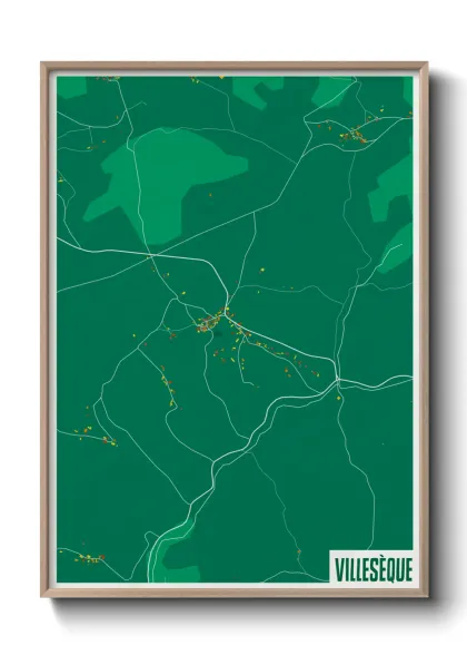 Une affiche de carte sur Villesèque