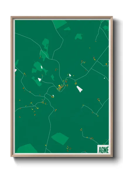 Une affiche de carte sur Agmé