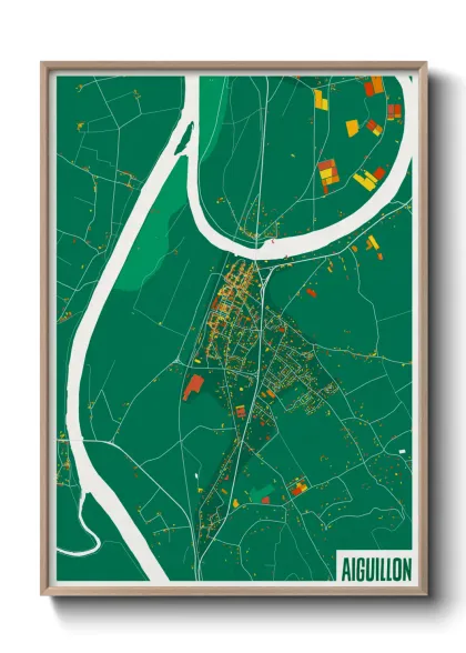 Une affiche de carte sur Aiguillon
