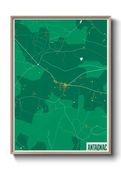 Une affiche de carte sur Antagnac