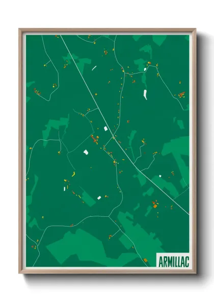 Une affiche de carte sur Armillac