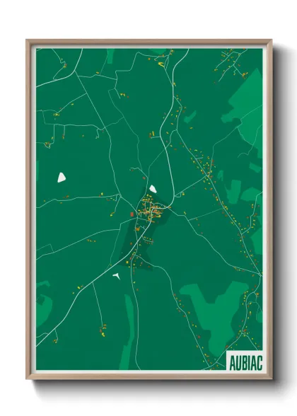 Une affiche de carte sur Aubiac