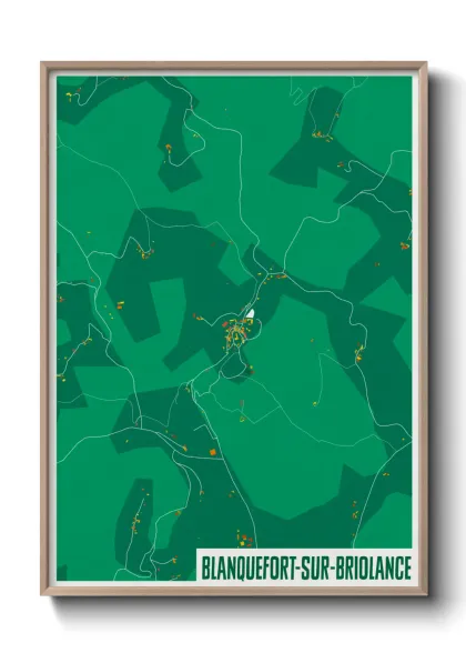 Une affiche de carte sur Blanquefort-sur-Briolance