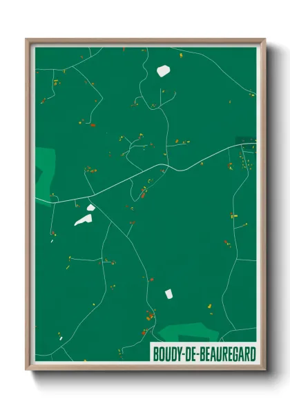 Une affiche de carte sur Boudy-de-Beauregard