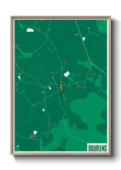 Une affiche de carte sur Bourlens