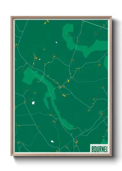 Une affiche de carte sur Bournel