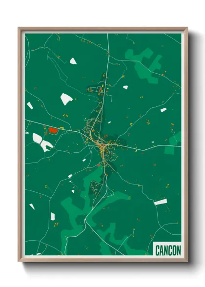 Une affiche de carte sur Cancon