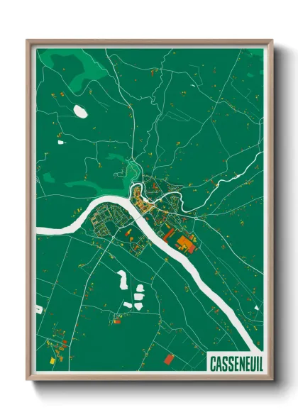 Une affiche de carte sur Casseneuil