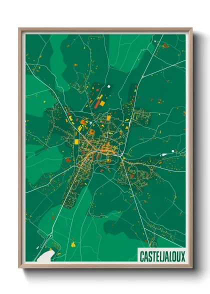 Une affiche de carte sur Casteljaloux