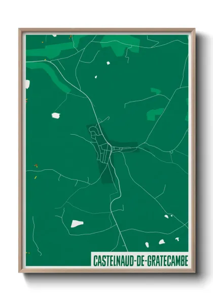 Une affiche de carte sur Castelnaud-de-Gratecambe