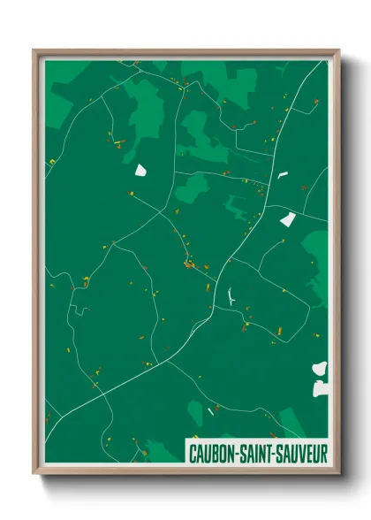 Une affiche de carte sur Caubon-Saint-Sauveur