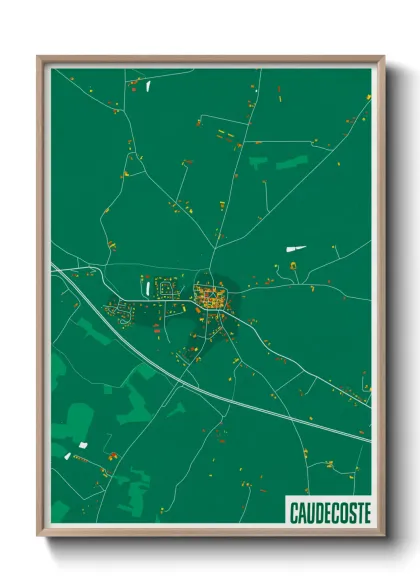Une affiche de carte sur Caudecoste