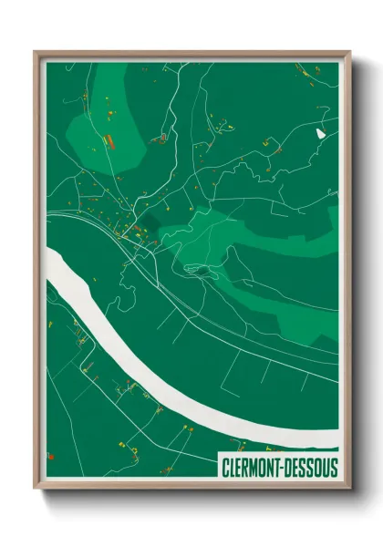 Une affiche de carte sur Clermont-Dessous
