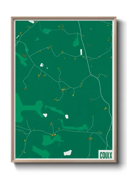 Une affiche de carte sur Coulx