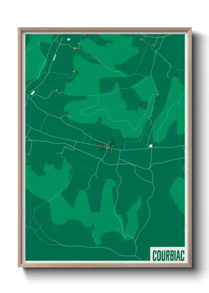 Une affiche de carte sur Courbiac