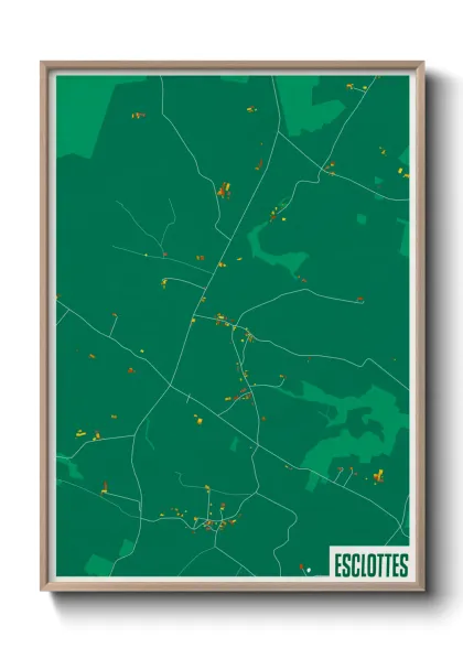 Une affiche de carte sur Esclottes