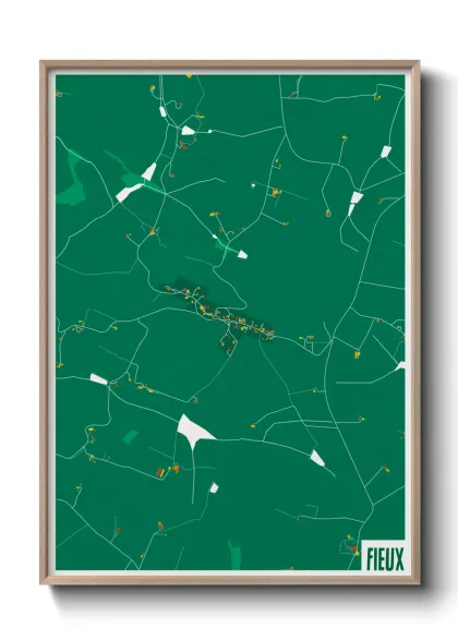 Une affiche de carte sur Fieux