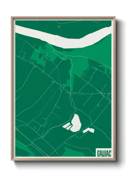 Une affiche de carte sur Gaujac