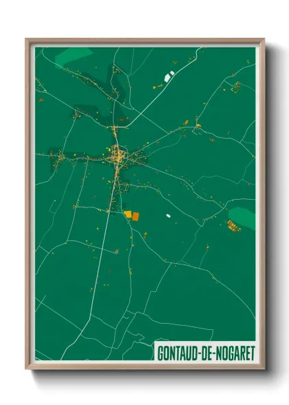 Une affiche de carte sur Gontaud-de-Nogaret