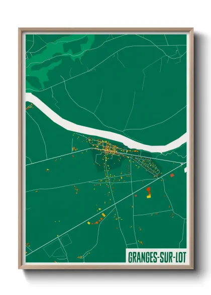 Une affiche de carte sur Granges-sur-Lot