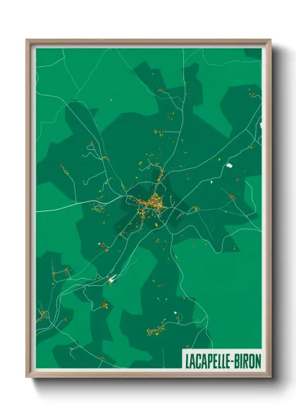 Une affiche de carte sur Lacapelle-Biron