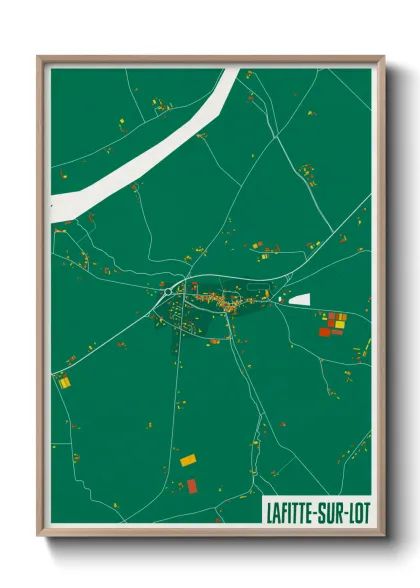 Une affiche de carte sur Lafitte-sur-Lot