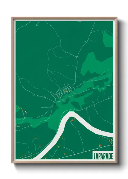 Une affiche de carte sur Laparade