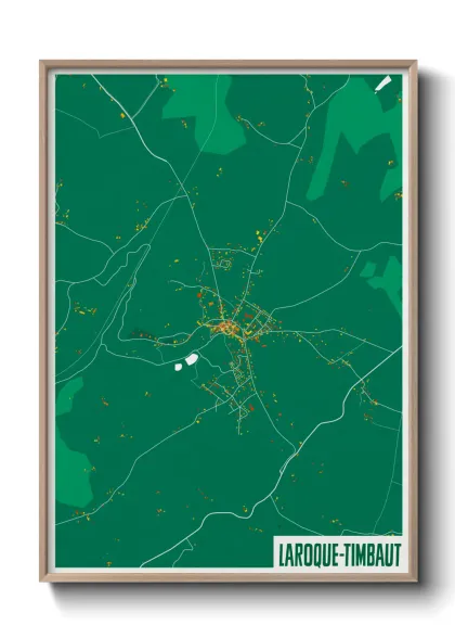 Une affiche de carte sur Laroque-Timbaut