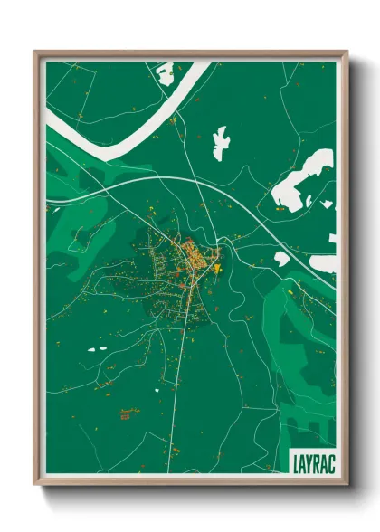 Une affiche de carte sur Layrac