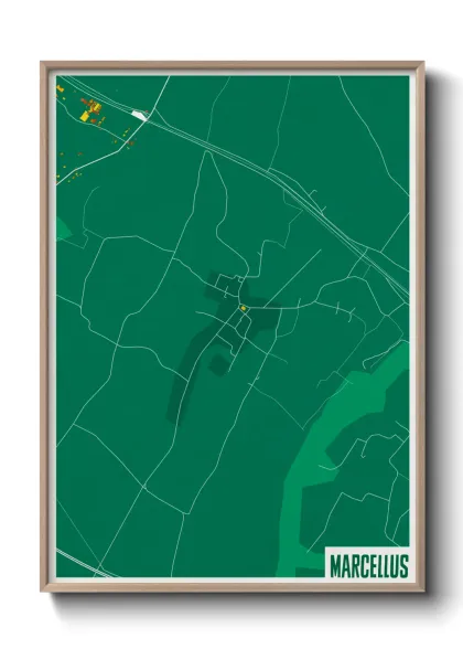 Une affiche de carte sur Marcellus