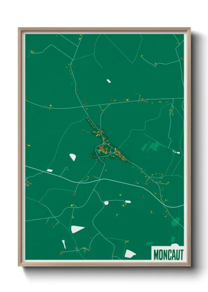 Une affiche de carte sur Moncaut