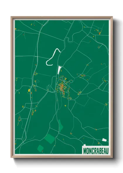 Une affiche de carte sur Moncrabeau