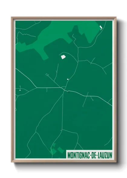 Une affiche de carte sur Montignac-de-Lauzun