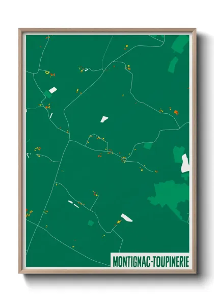 Une affiche de carte sur Montignac-Toupinerie