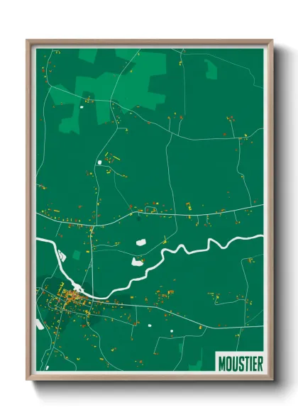 Une affiche de carte sur Moustier