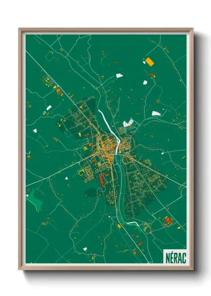 Une affiche de carte sur Nérac