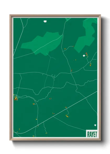 Une affiche de carte sur Rayet