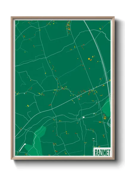 Une affiche de carte sur Razimet