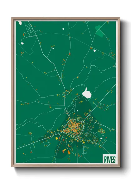 Une affiche de carte sur Rives
