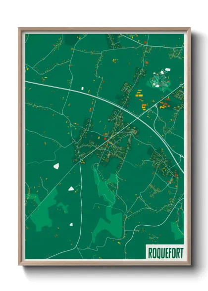Une affiche de carte sur Roquefort