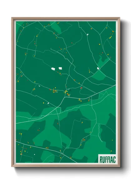 Une affiche de carte sur Ruffiac