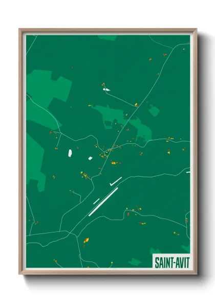 Une affiche de carte sur Saint-Avit