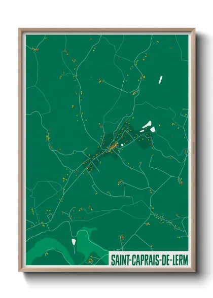 Une affiche de carte sur Saint-Caprais-de-Lerm