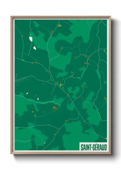 Une affiche de carte sur Saint-Géraud