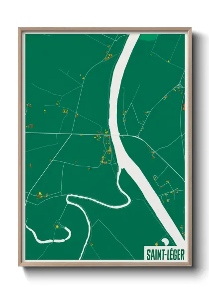 Une affiche de carte sur Saint-Léger