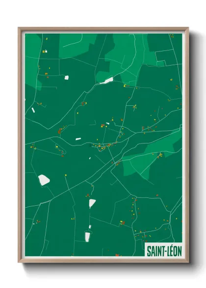 Une affiche de carte sur Saint-Léon