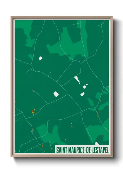Une affiche de carte sur Saint-Maurice-de-Lestapel